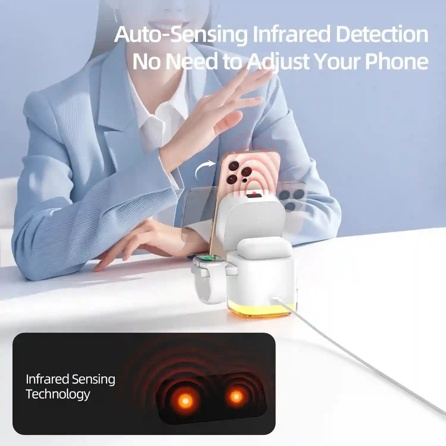 5-in-1 Foldable Magnetic Wireless Charger Stand - Qi Certified 15W Station Tidesmit