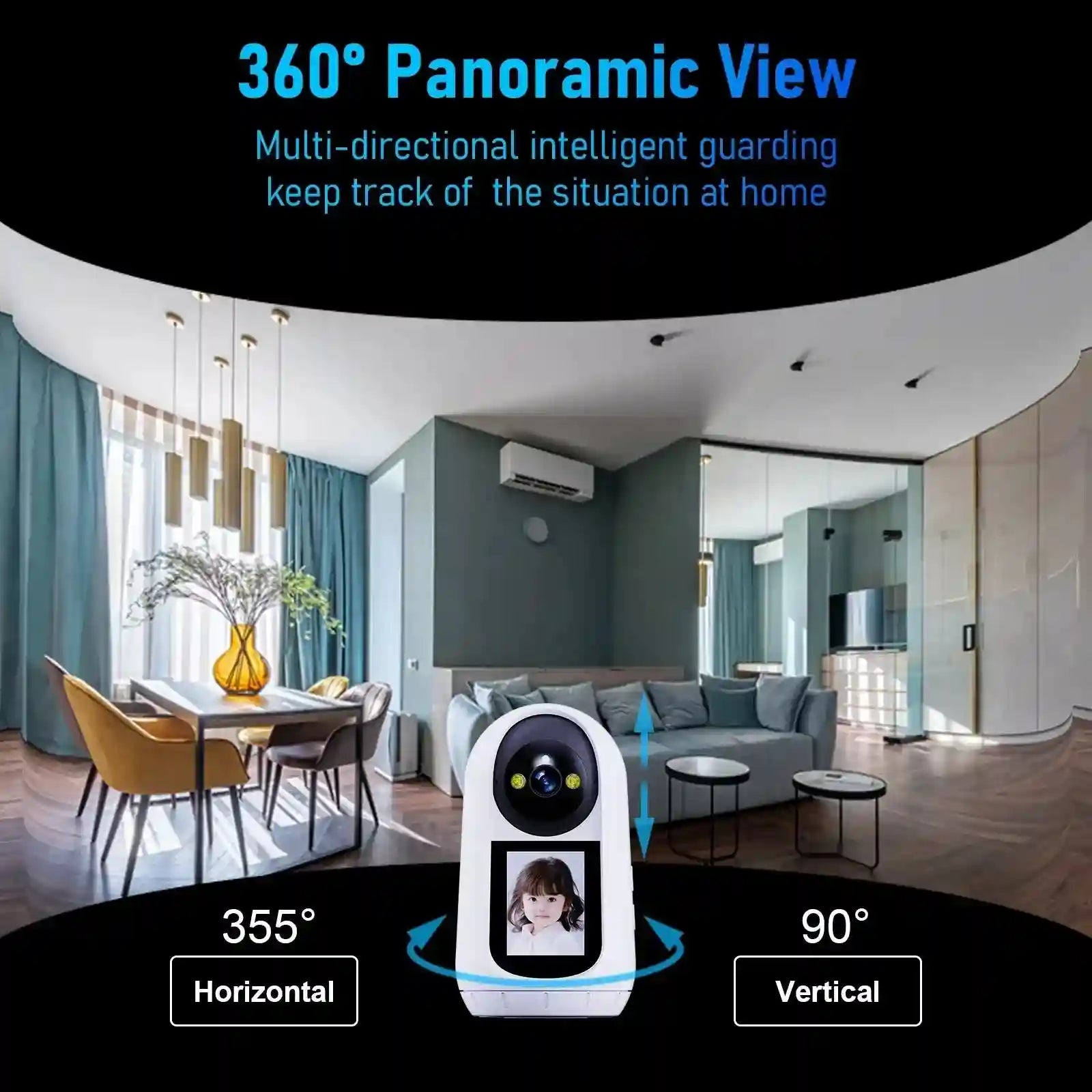 Video Calling Security Camera with 2.8-Inch HD Screen - Wi-Fi Enabled Tidesmit