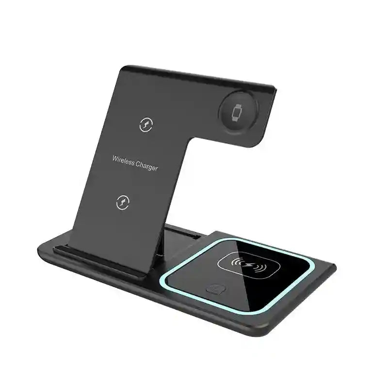 3 in 1 Wireless Charging Stand for iPhone, AirPods, and Apple Watch - Black Tidesmit