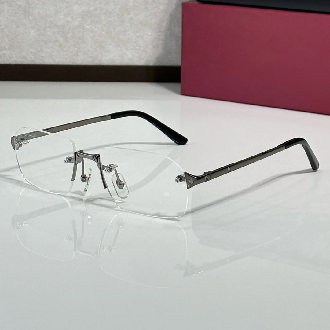 Luxury Fashion Designer Polygonal Frameless Sunglasses, Comfortable Light Metal Frame, High-quality Glasses with UV400 Lenses