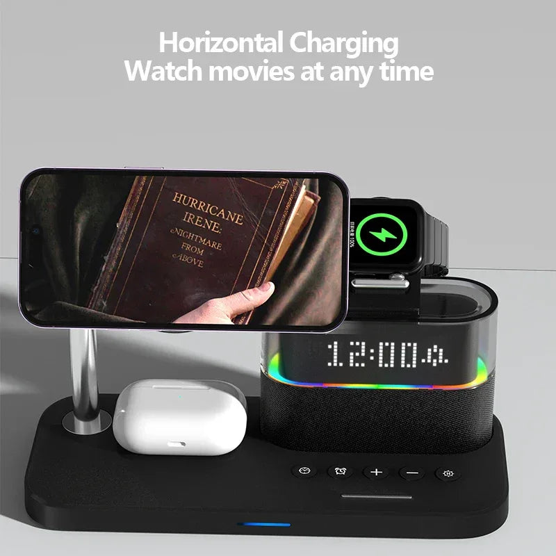 5-in-1 Magnetic Wireless Charger Stand with Fast USB-C PD Power Tidesmit