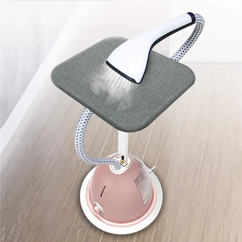 Tidesmit 2000W garment steamer featuring an attachable fabric brush for efficient wrinkle removal on hanging clothes