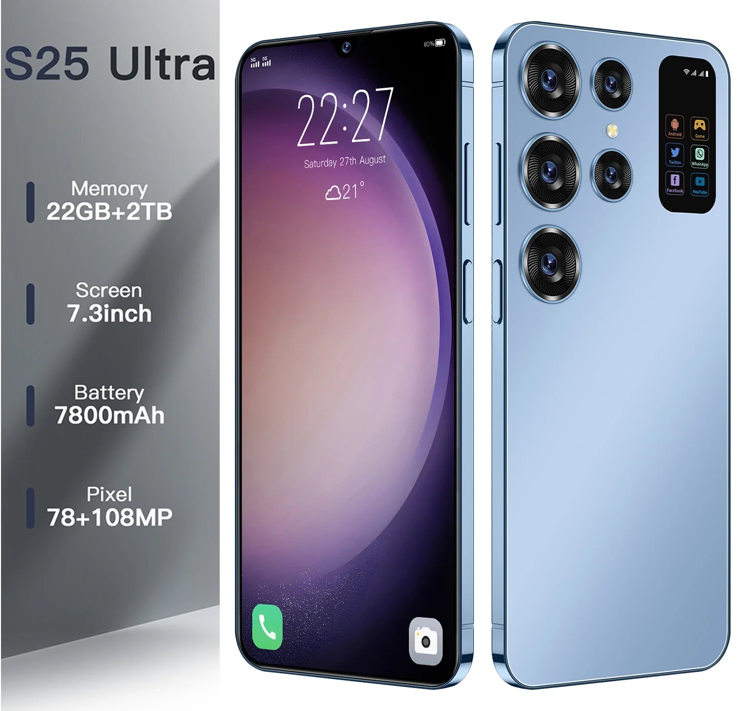 S25 Ultra 4G unlocked smartphone with 2TB storage, built-in pen, and full screen display in 2025 model.