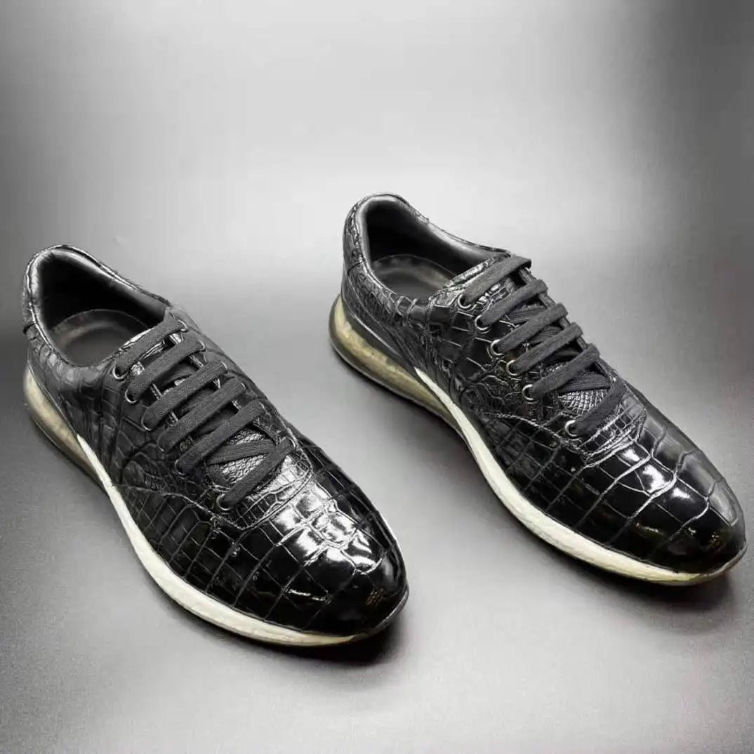Shoes Men Sneaker Genuine Alligator Leather High Grade Walking Style Man Shoes New Chaussures-Homme Design Sports Shoes for Men
