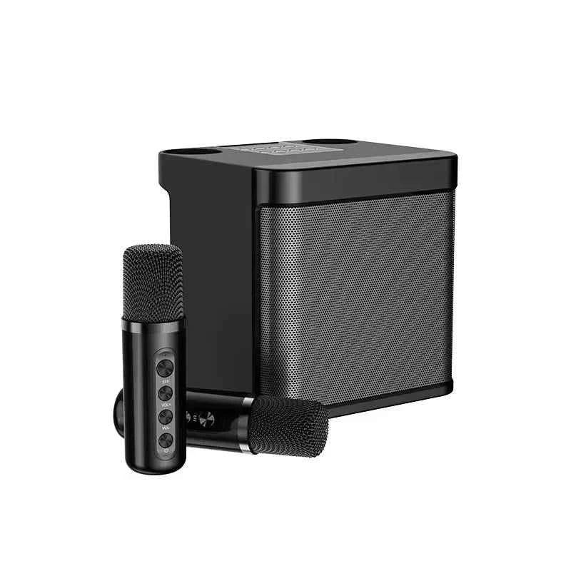 Portable Karaoke Machine Bluetooth Speaker with 2 Wireless Microphones Black My Store