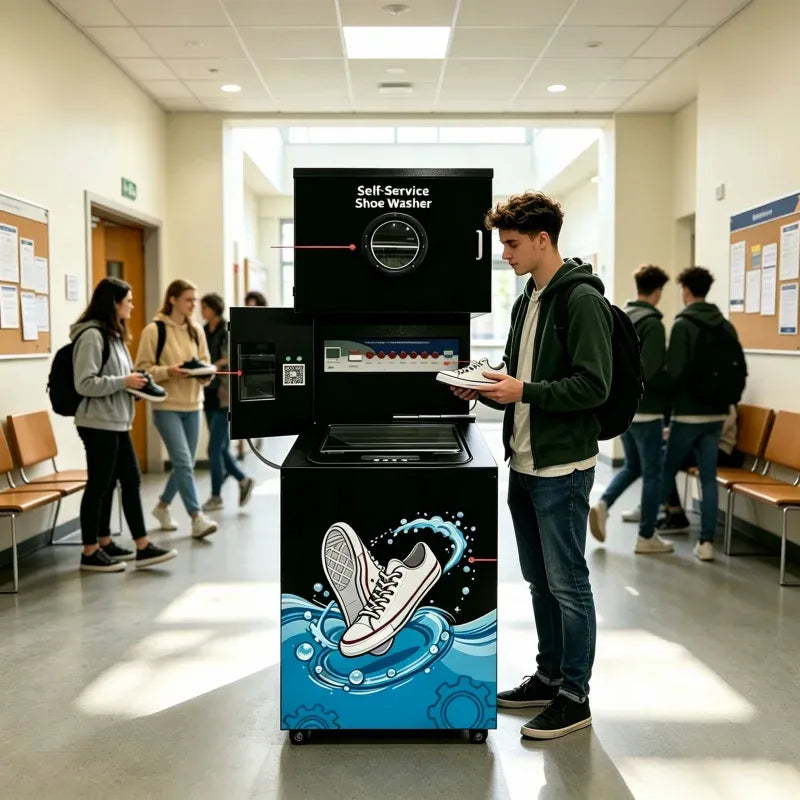 Self Service Shoe Washer & Dryer Commercial Automatic Shoe Cleaning Machine for Hotel Apartment Campus Factory