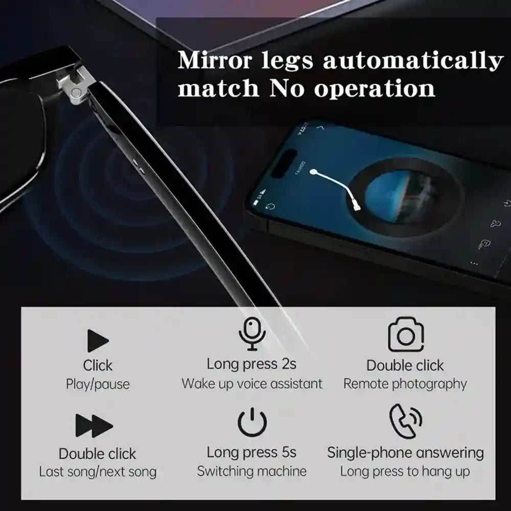 Tidesmit AI Smart Glasses: Wireless Bluetooth Audio & VR Immersive Tech Tidesmit