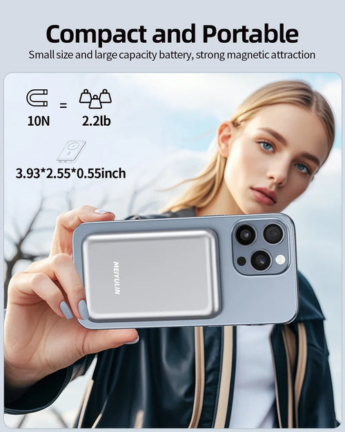 Magnetic Wireless Power Bank 10000mAh - Fast PD Charging for Mobile Devices Tidesmit