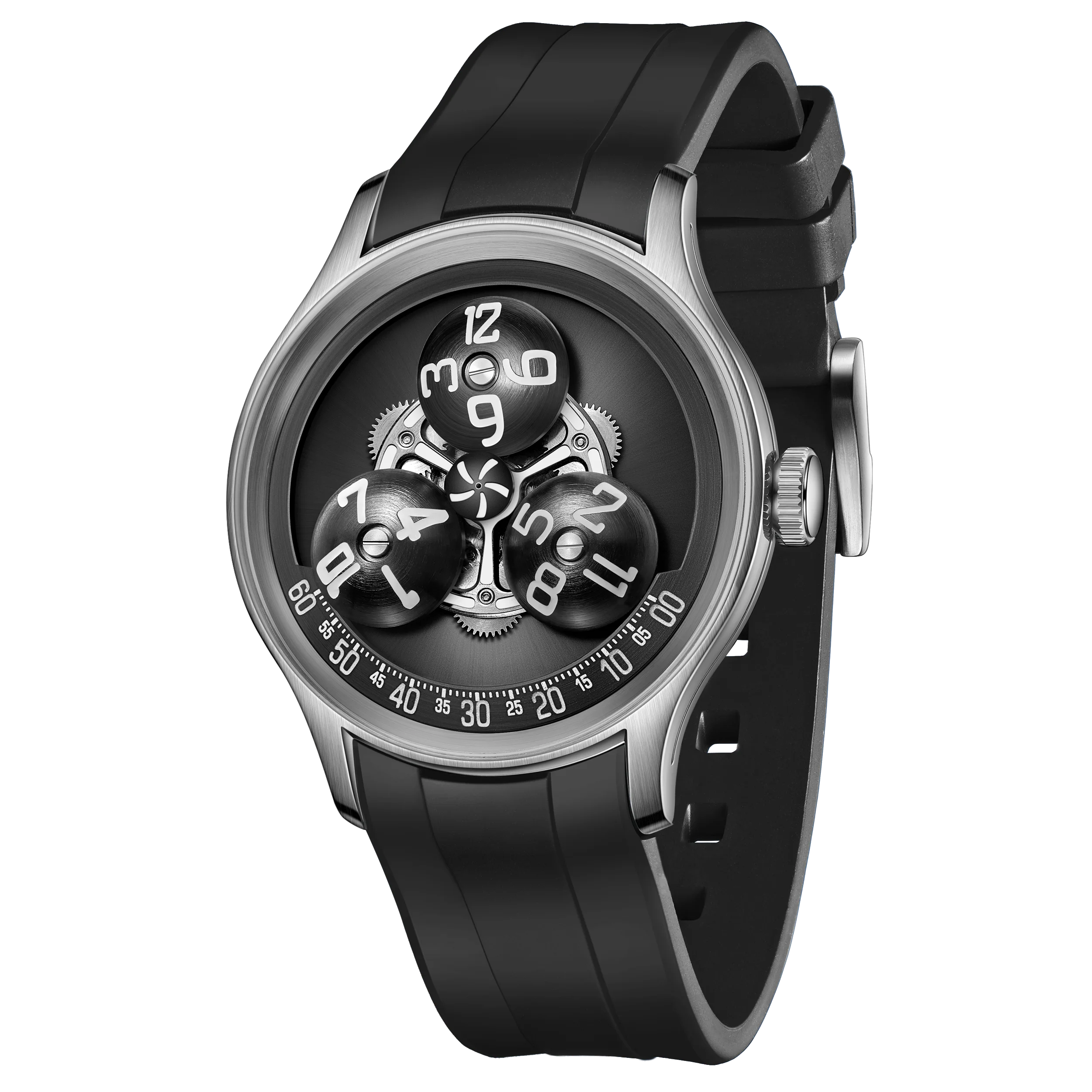 OBLVLO Original Trisome Star Planet Automatic Men Watches Super Luminous Mechanical Rubber Sport Watch BLM-TRISOME
