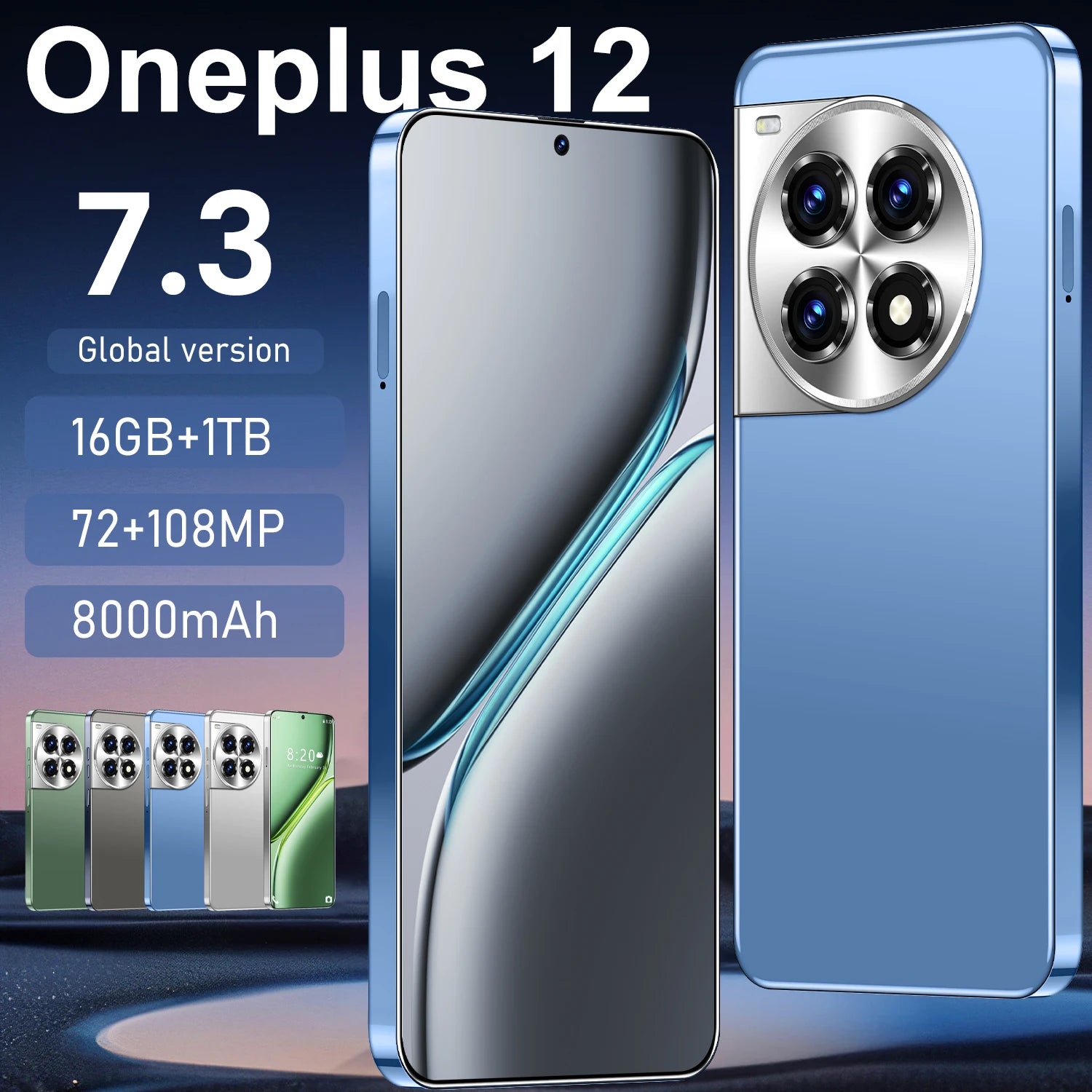 OnePlus 12 5G Smartphone, 16GB RAM, 1TB Storage - Flowy Emerald Green Tidesmit