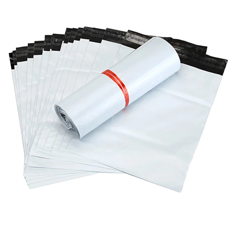 200-1000PCS  Instock White Poly Pe Mailer Recycled Courier Bags for Packaging Express Shipping Mailing Bag