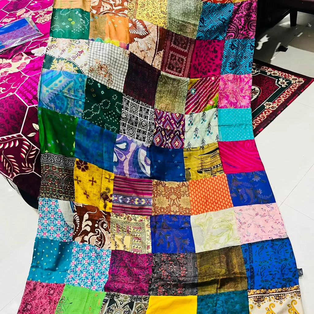 Conifer Custom Made Vintage Patchwork Silk Screen Printed Scarves 72cm Handcrafted Luxury Women's All Seasons Gift for Art