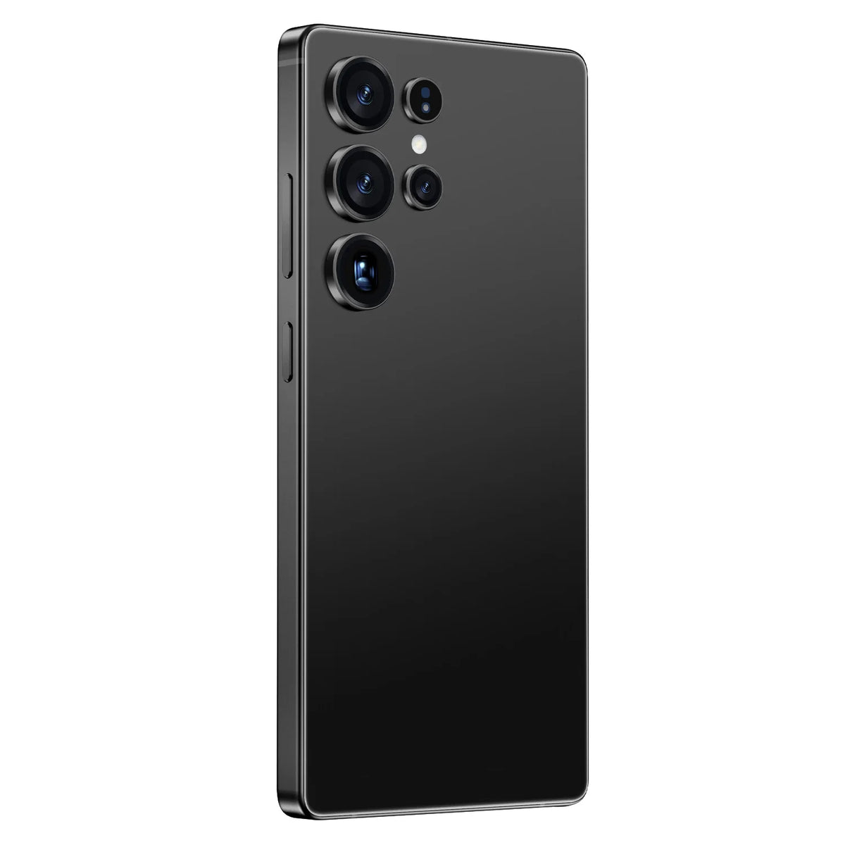 S25 Ultra smartphone back view, quad-camera array, black color