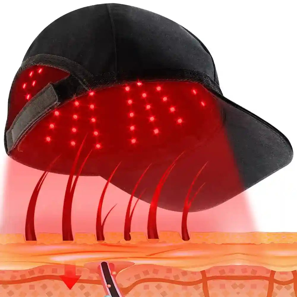 Red Light Therapy Cap 630nm 850nm Infrared Treatment - Black Tidesmit
