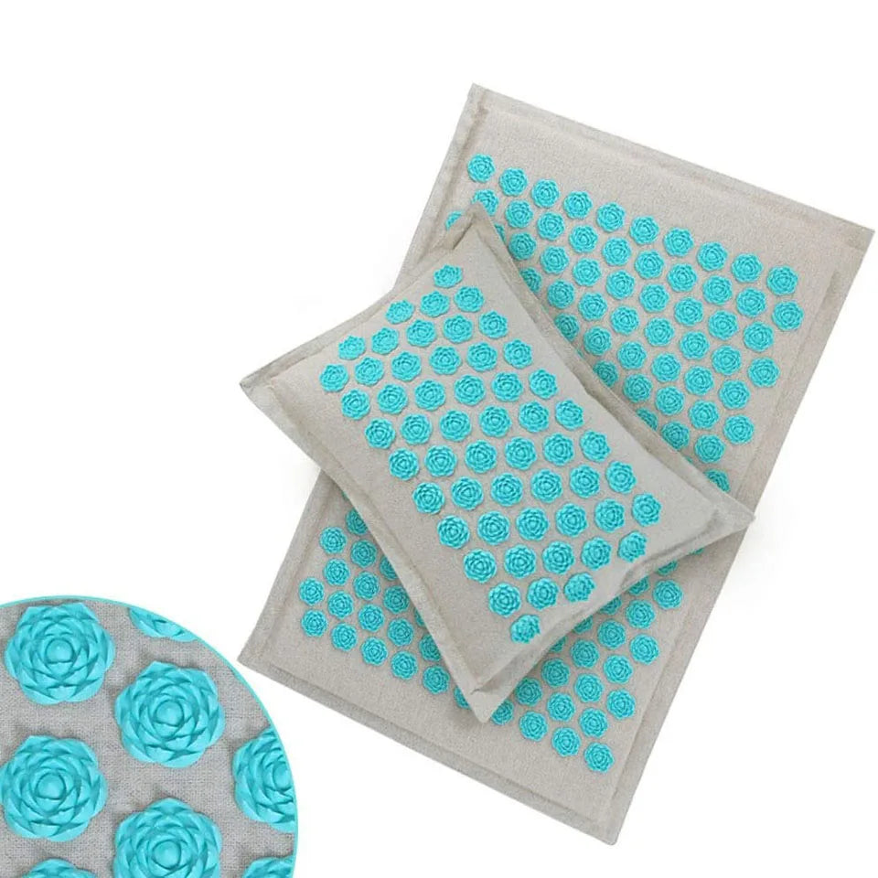 74*44cm Nature Linen Coconut Palm Massage Yoga Mat with Bag Lotus Spike Acupressure Mat Cushion Massage Accupuncture Pad