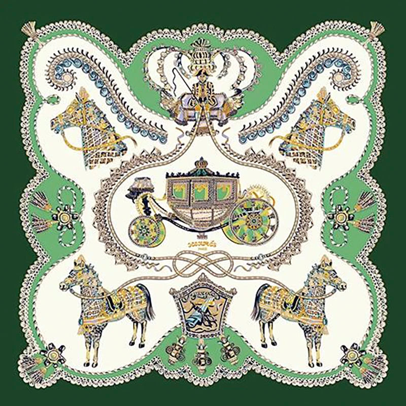 Luxurious 90*90cm Square Digital Toilet Paper Cart Printed Silk Scarf Gift Specially Designed for Elegant Individuals