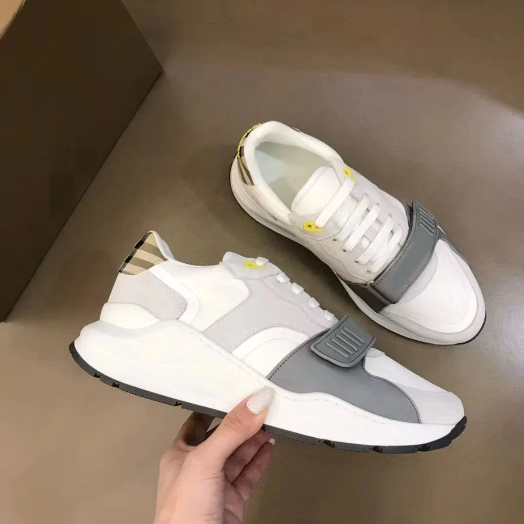 Luxury Patent Leather Light Weight Walking Shoes Patchwork Casual Sports Breathable Designer Sneakers for Men Retro Casual Shoes