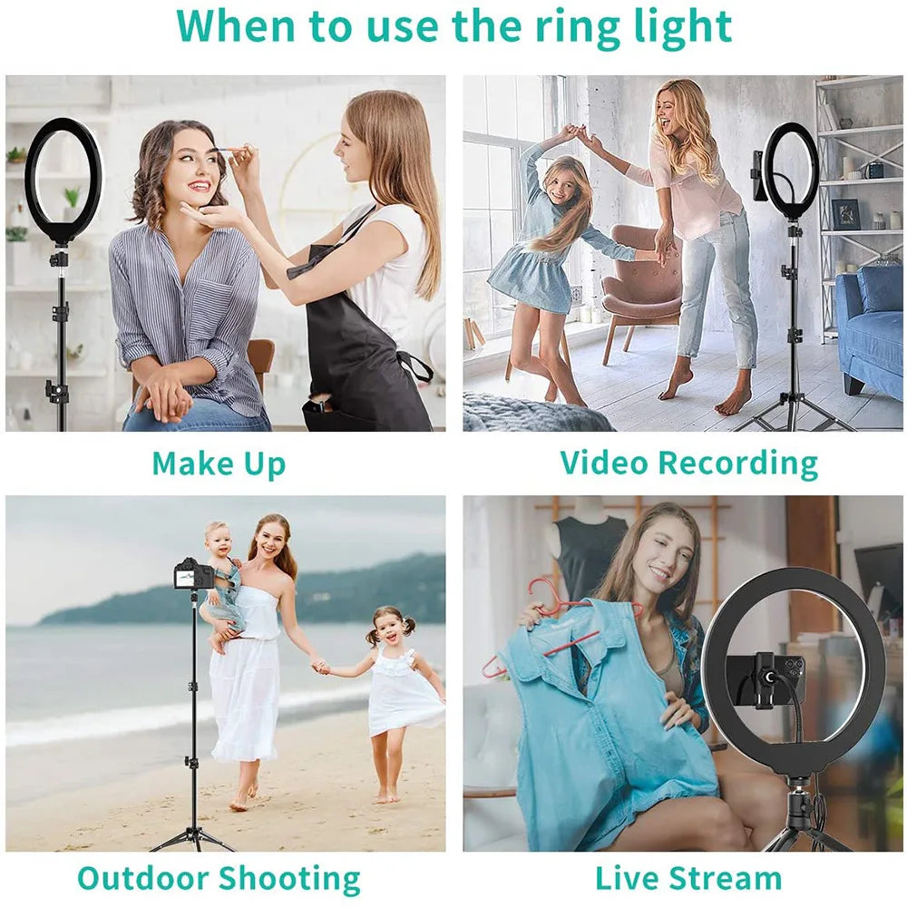 10 Inch LED Ring Light with Tripod Stand for Professional Video Lighting Tidesmit