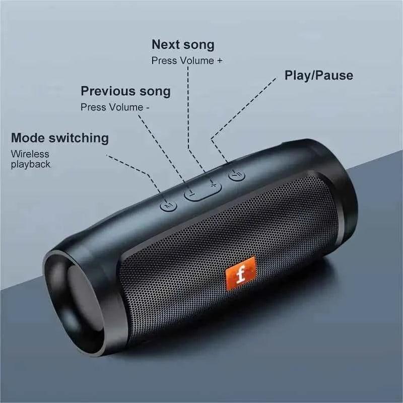 Portable Bluetooth Speaker with Heavy Bass Stereo - IPX7 Waterproof My Store