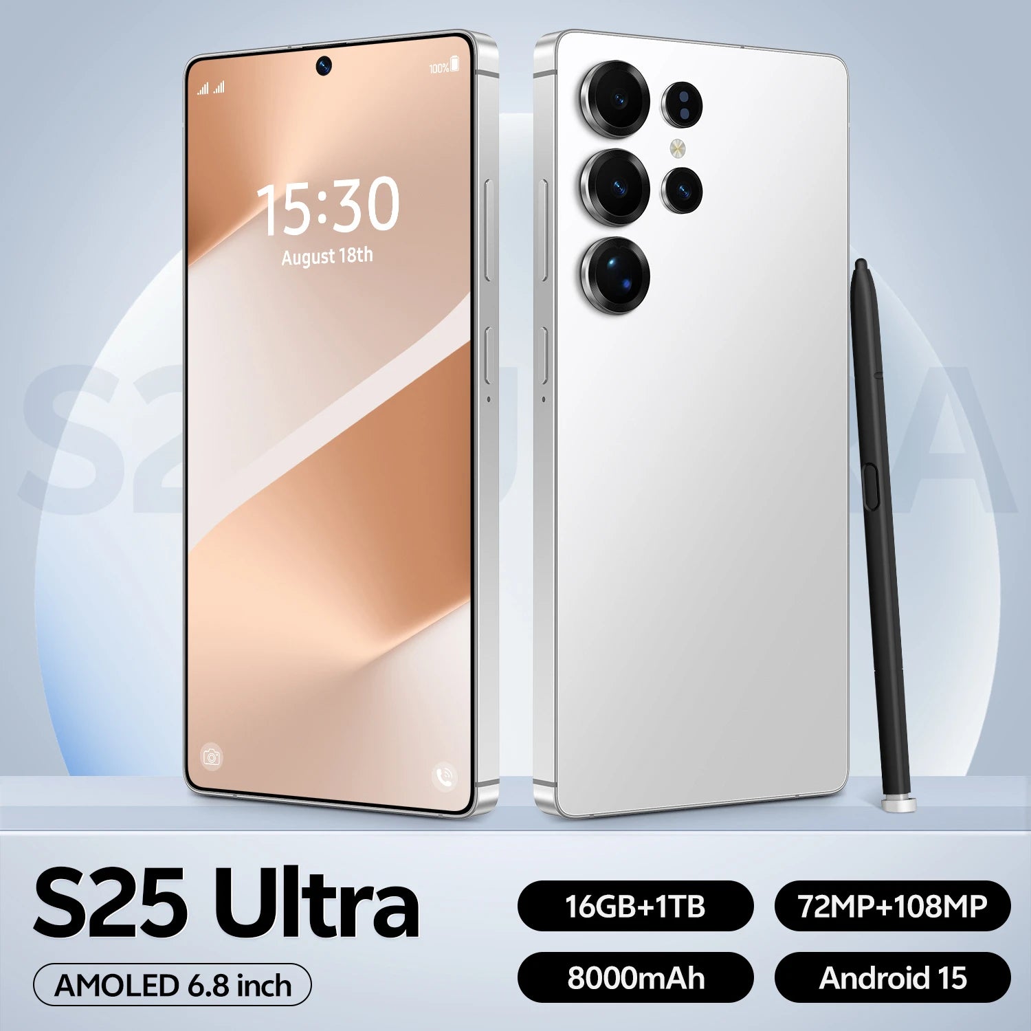 S25 Ultra 5G Smartphone 1TB 16GB RAM AMOLED Display Dual SIM Tidesmit