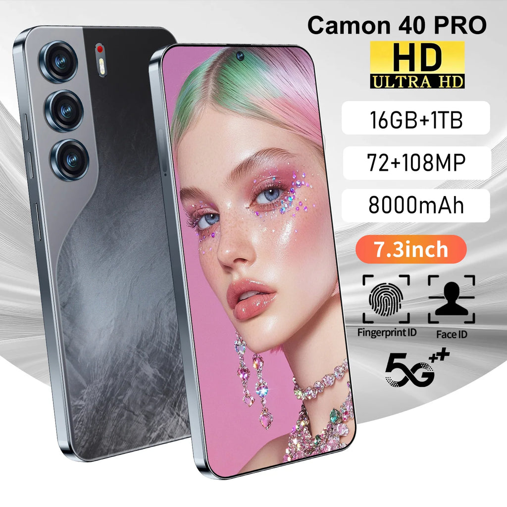 Close-up of TECNO CAMON 40 Pro curved AMOLED screen edges and metallic side buttons showing premium build quality.