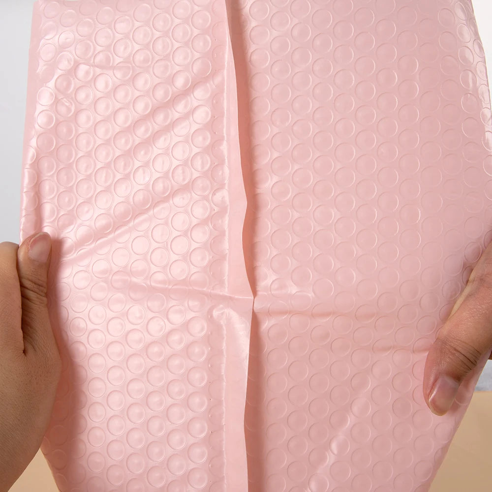 Cheap Personalized Logo Custom Print Compostable Pink Self Seal Mailing Shipping Packaging Poly Air Bubble Bags Mailer Envelope