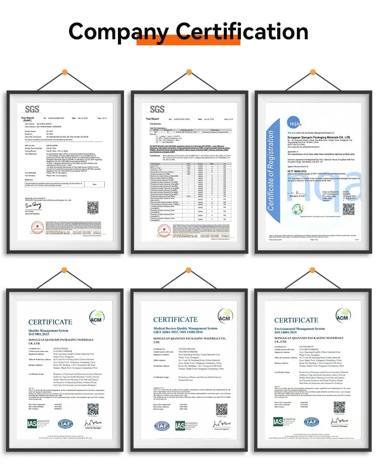 Framed certification documents for 3M 5952 conformable foam tape