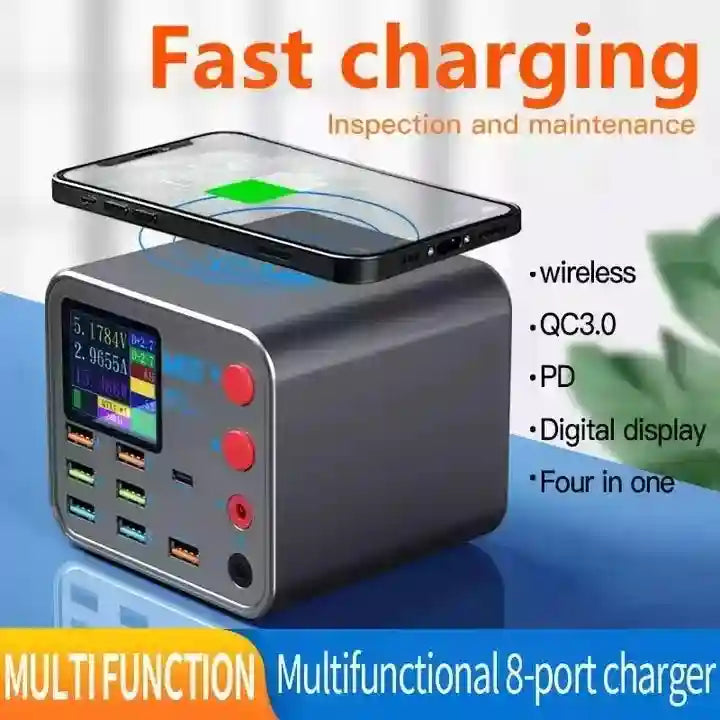 8-Port Fast Wireless Charging Station - Dianba No.1 Qi Certified Tidesmit