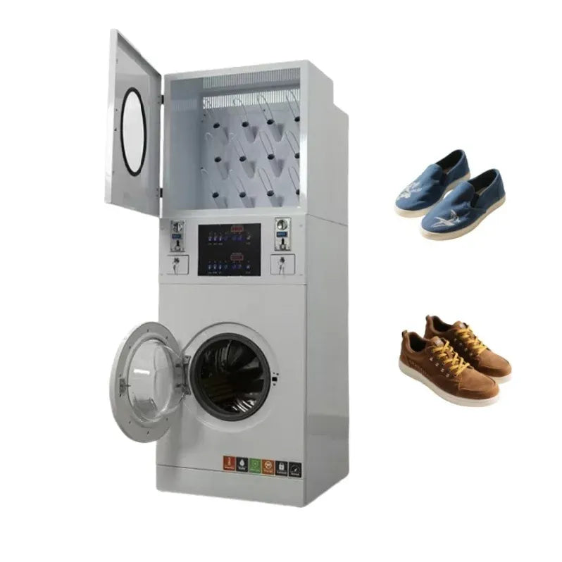 English Control Panel All in One Commercial Shoe Cleaning Sneaker Coin Operated Auto Stack Machine Washer and Dryer