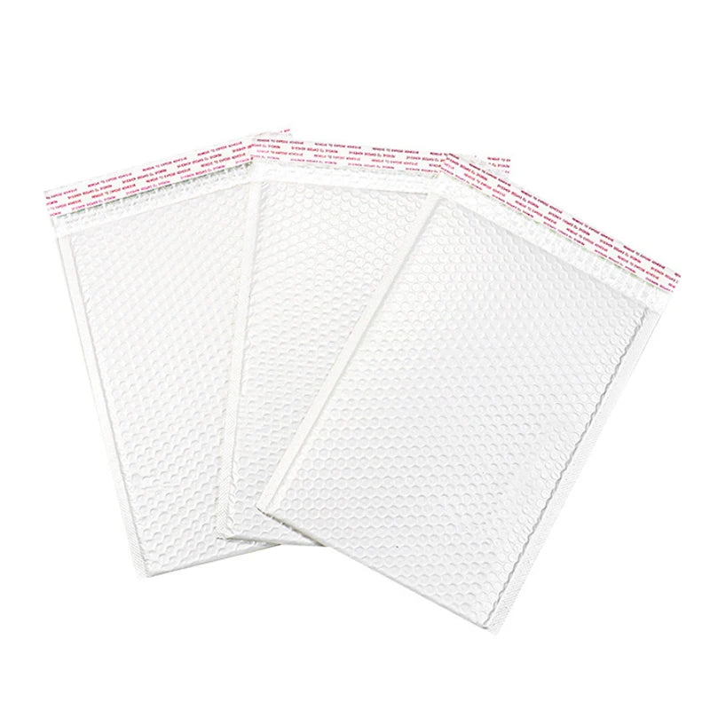 Waterproof padded bubble mailers with self-adhesive seal, white poly padded envelopes