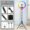 18 Inch RGB Ring Light with Tripod Stand - Professional LED Lighting 200cm Stand Tidesmit