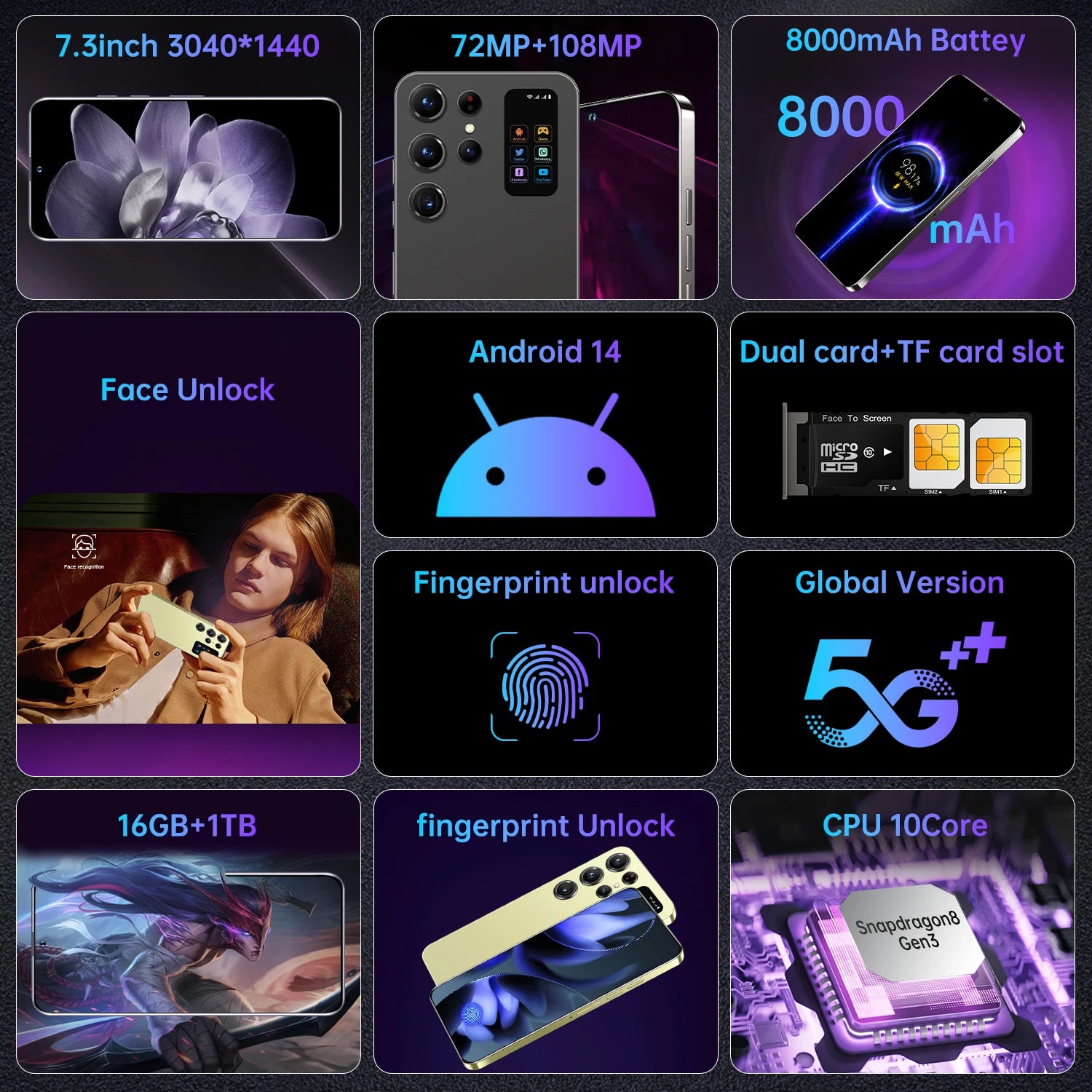 S26 Ultra 5G Smartphone: 7.3-inch OLED, 16GB RAM & 1TB Storage Tidesmit