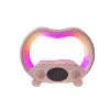 Wireless Charging Alarm Clock with RGB Lamp and Bluetooth Speaker TYPE-C Pink Tidesmit