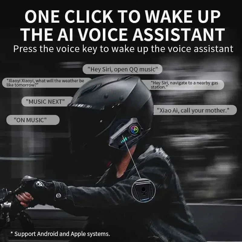 Motorcycle Helmet Intercom BT 5.3 Wireless Headset - Y10 Model My Store