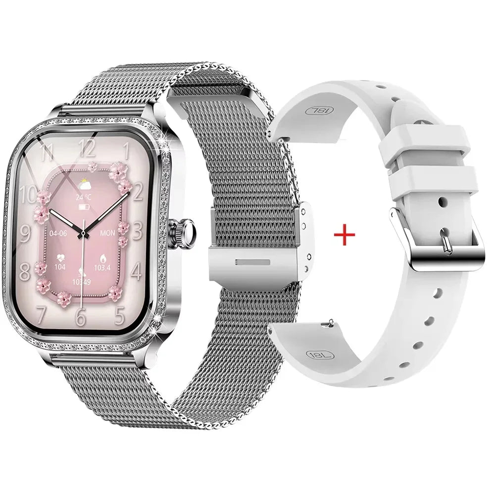 MK88 Waterproof Smartwatch - 1.75 Inch Fitness Tracker Pink/White My Store