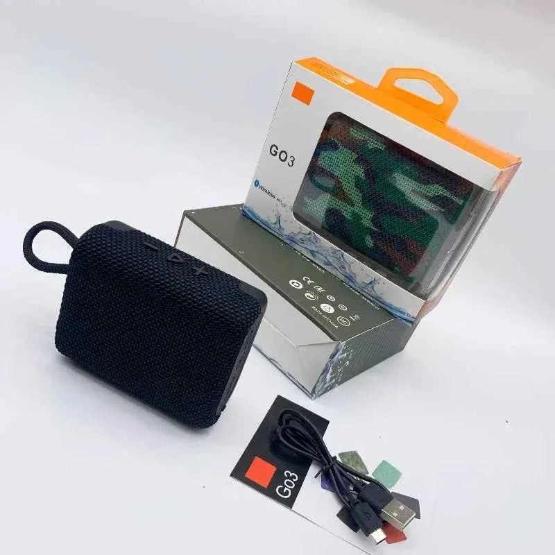 Portable Bluetooth Speaker with Deep Bass and Waterproof Design Black My Store