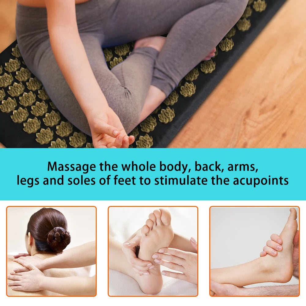 Acupressure Mat Set - 3PCS Lotus Massage Cushion for Muscle Relief Massage Chairs Tidesmit