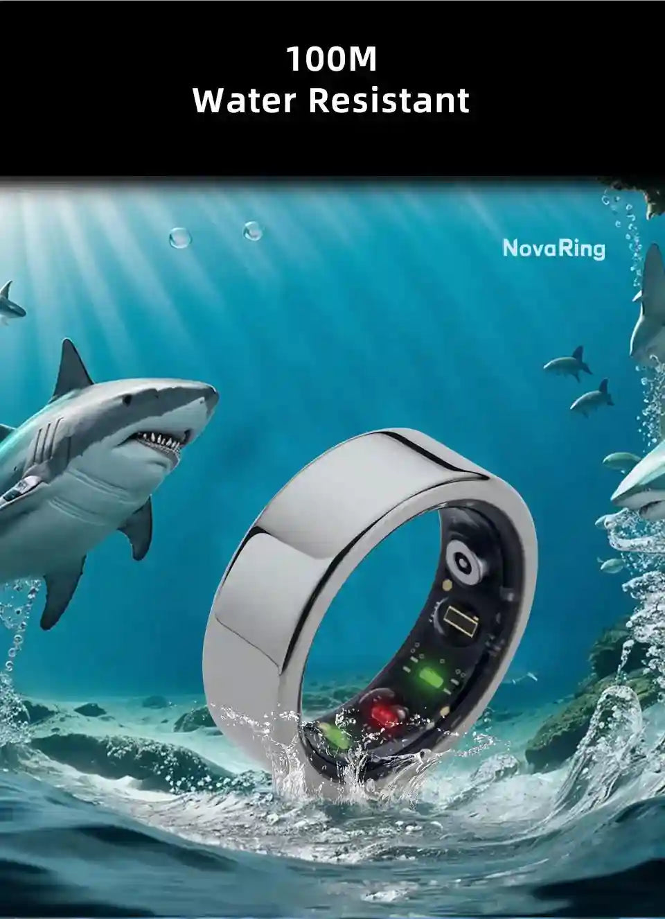 Smart Health Ring Fitness Tracker: Heart Rate & Blood Oxygen Monitor Tidesmit