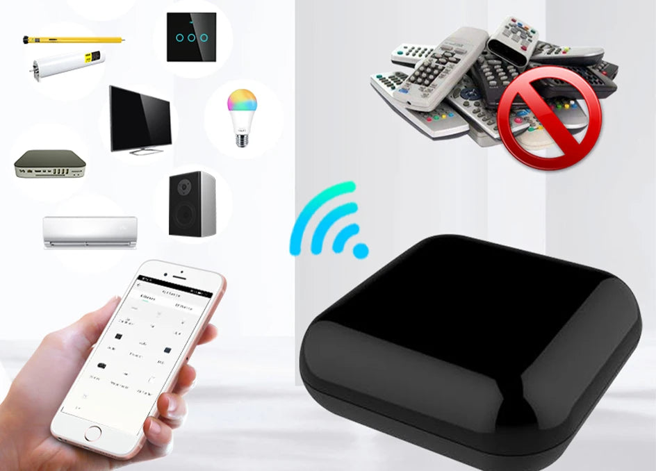 WiFi+RF+IR All-In-One Smart Universal Remote Controller, RF Appliances Tuya Smart Life App Voice Control Alexa Google Home WiFi