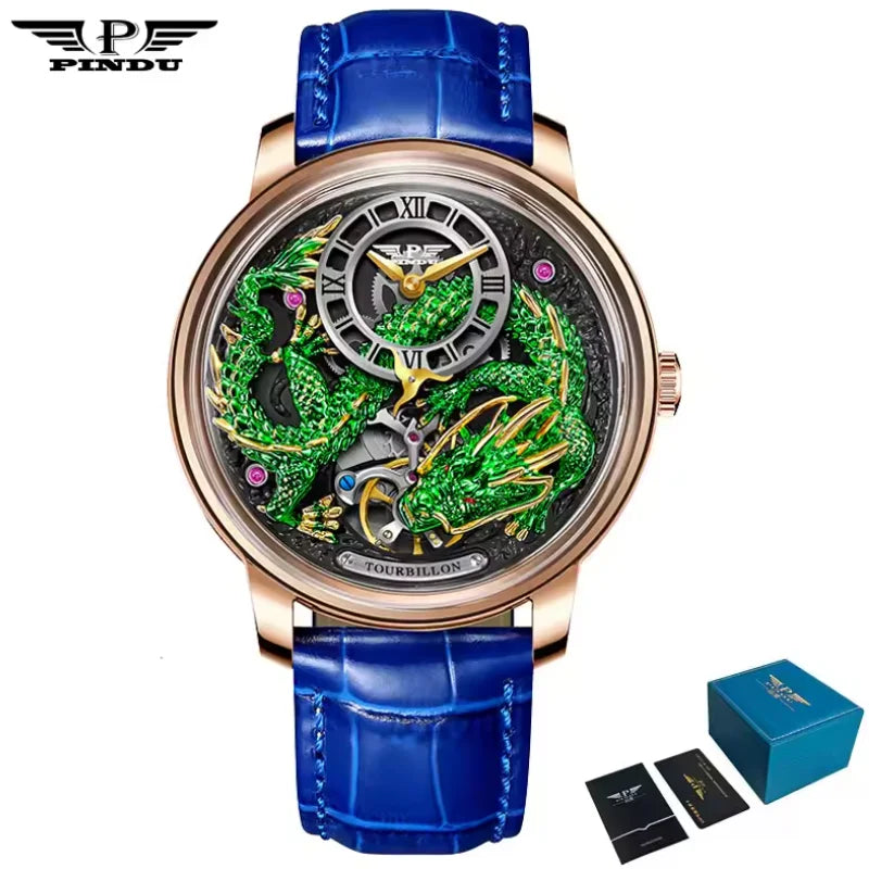 PINDU 6632 Develops and Designs New  Automatic Mechanical Watch Men Watches 45.5MM Luxury High-end Quality Wristwatch Men Gift