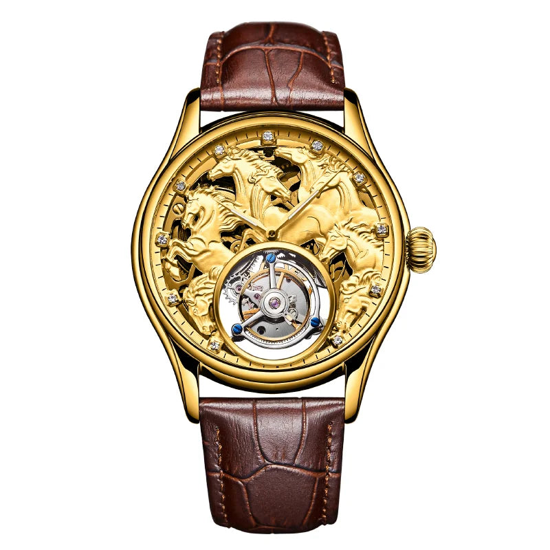 Classic Design 7007 Tourbillon Automatic Mechanical Watch Men Luxury Watch Manufacturer certified