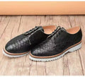 High End Fashion Snake Business Mens Leather Shoes Big Snake Skin Derby Men Dress Shoes Goodyear Welt Custom Formal Shoes Men