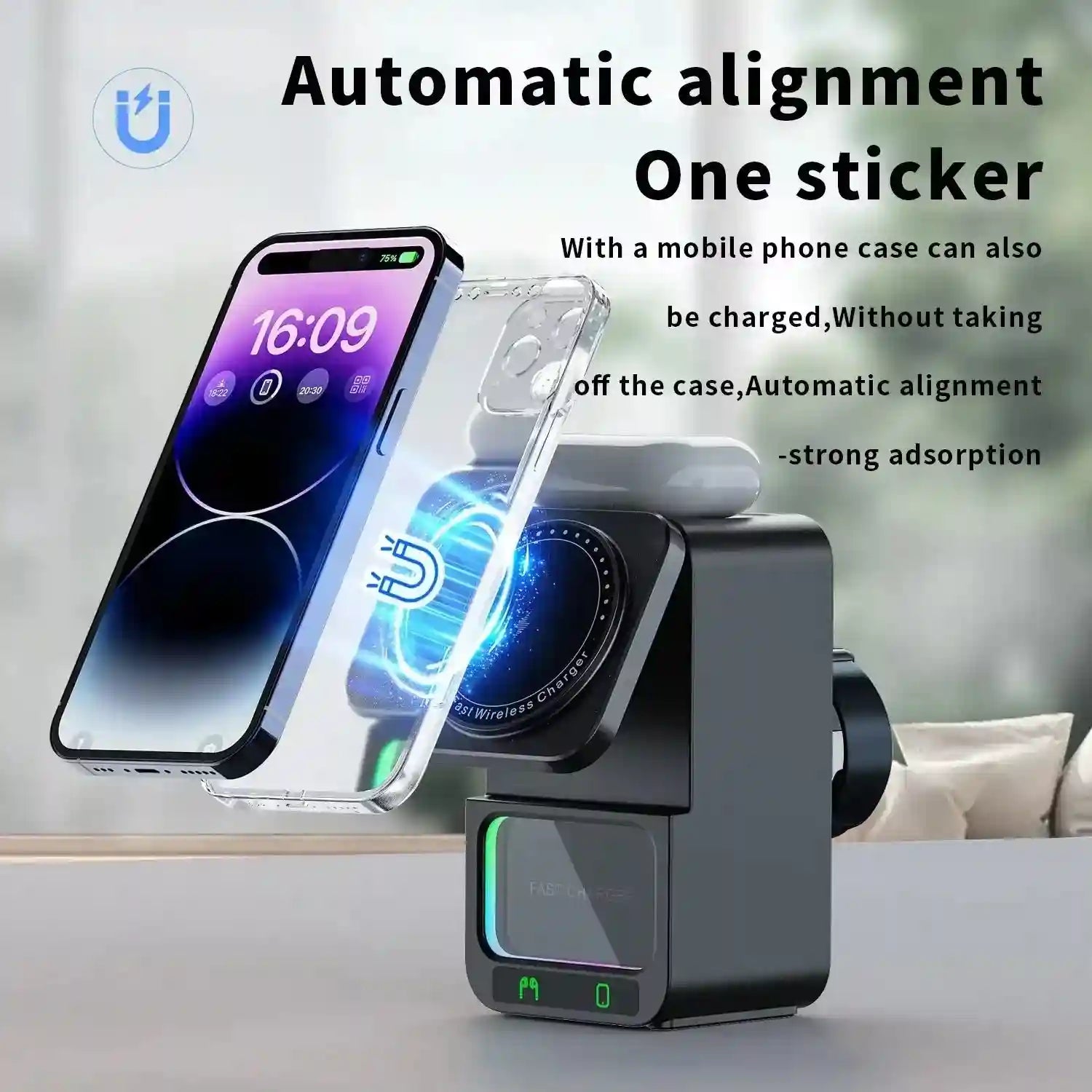 5-in-1 Wireless Charger Bluetooth Speaker with RGB LED | Tidesmit Tidesmit