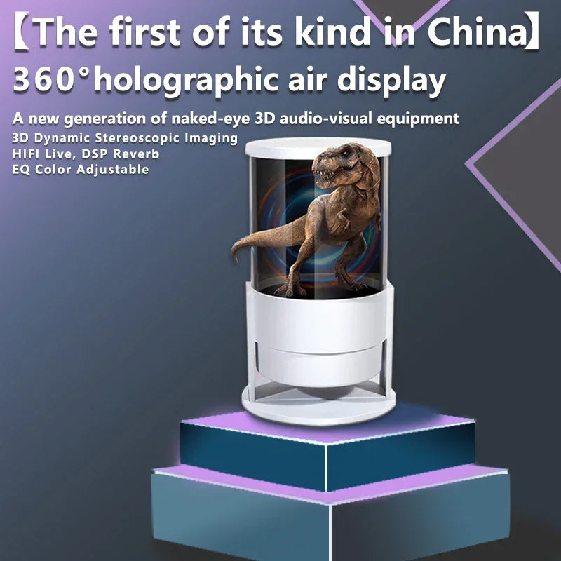 3D Hologram Fan Speaker 1080p Desktop Display - Black My Store