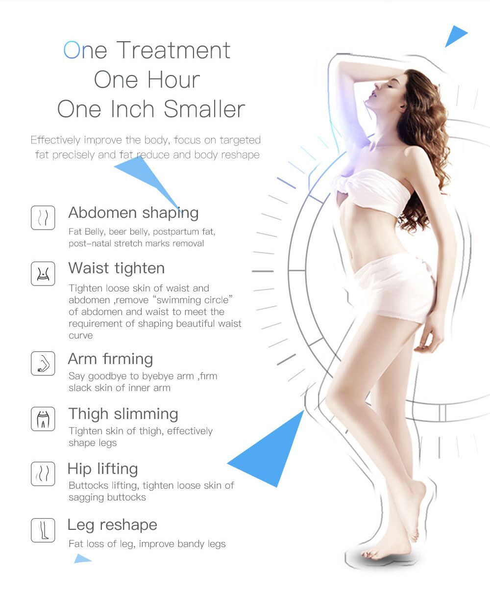 Portable 576 points Liposonic machine for fat reduction, body tightening, waist shaping, and firming skin at home.