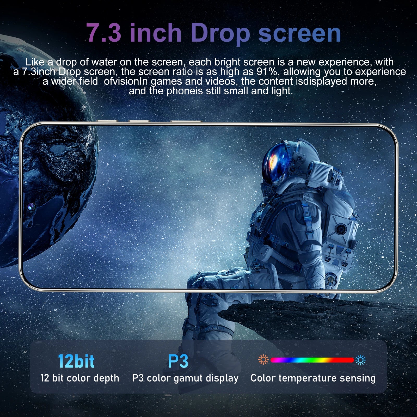 Tidesmit 5G Smartphone, 7.3 Inch AMOLED, 16GB RAM, 1TB Storage Tidesmit