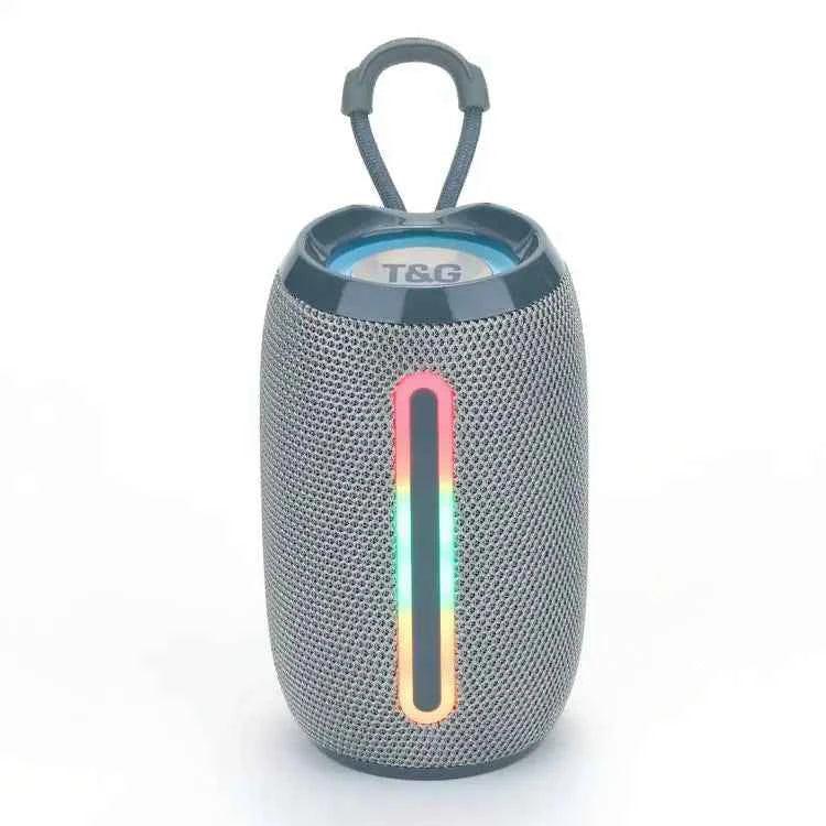 Portable Bluetooth Speaker with RGB LED and Deep Bass Subwoofer Gray My Store