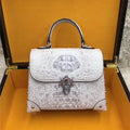 Authentic Exotic Crocodile Skin Women's Small White Purse Genuine Real Alligator Leather Lady Handbag Female Cross Shoulder Bag