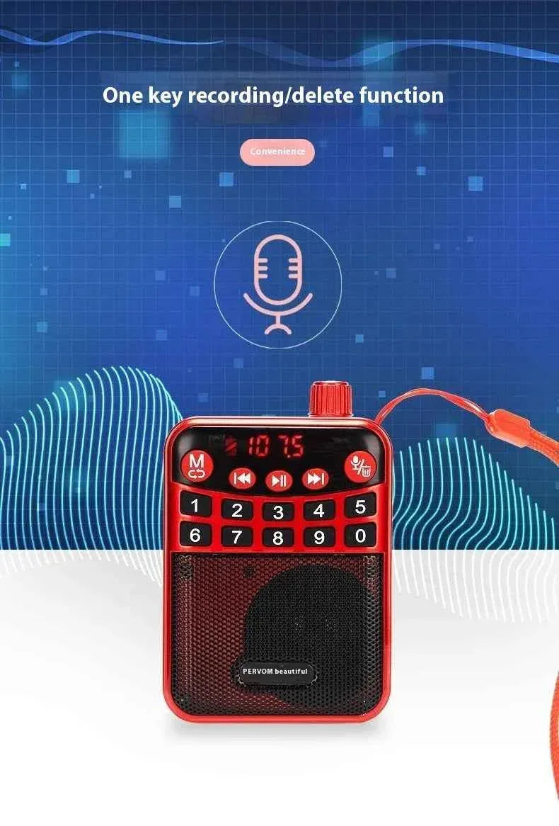 Portable Bluetooth Speaker with Flashlight - Gold & Red Audio Mini Speaker My Store