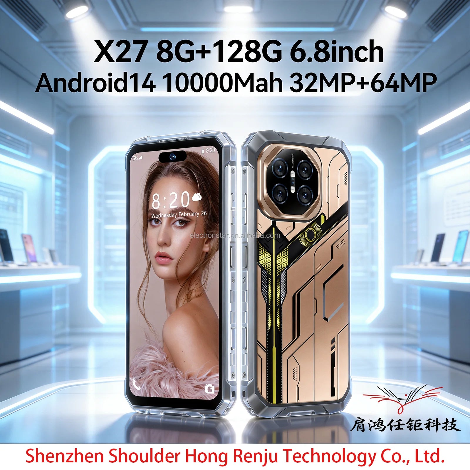 X27 Ultra  8G+128G Android 14 6.8 INCH the Best Price 2026 NEW Global 5G  Phone Celulares LTE Cellular Smartphone Fast Processor